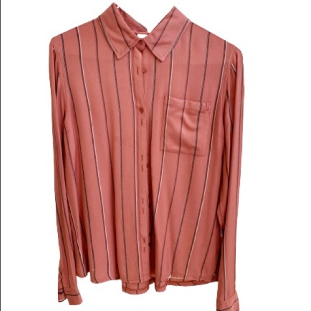 Roxy women’s red striped button down shirt